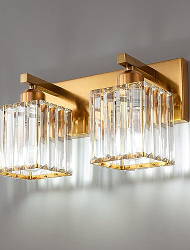  Led-innenwandleuchten warmweiß 2/3/4-licht amerikanische schlichte licht luxus kristall industrie wandleuchte für badezimmer schlafzimmer 110-240 v