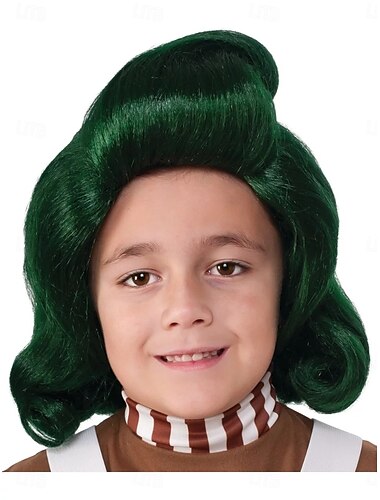  Вилли Вонка шоколадная фабрика oompa loompa детский парик хэллоуин косплей вечеринка парики