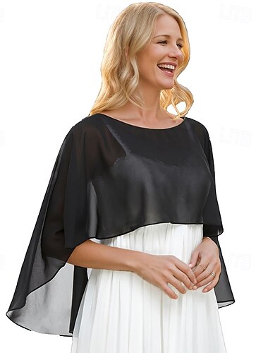  イブニングドレス用の薄手のショールやラップ、女性用のシフォンケープ、柔らかいウェディングカバーアップ