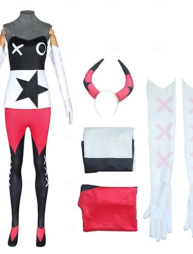  Hazbin Hotel Cosplay Animé Cosplay-kostym Kläder Cosplay-kostymer Svärd Halloween Karnival Topp Byxor Handskar Till Dam Vuxna