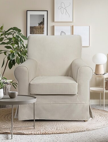  Funda de Sillón de Terciopelo Color Sólido Acolchada