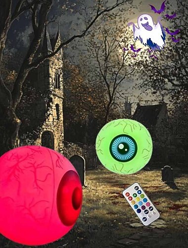  1.3FT Halloween Inflatables Occhio Luminoso con Telecomando Decorazione Gonfiabile per Festa in Piscina Indoor e Outdoor con 16 Colori che Cambiano