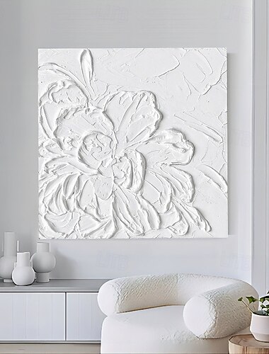  Hecho a mano Pintura al óleo pintada a colgar Pintada a mano Cuadrado Floral / Botánico Moderno Impresionismo Sin marco interior  (sin marco)