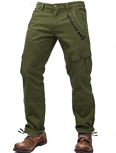  Herren Cargohose Cargohosen Cargohose Arbeitshose Multi Pocket Graphic Buchstabe Draussen In voller Länge Outdoor Sports Outdoor Casual Sport Modisch Gelb Armeegrün Mikro-elastisch