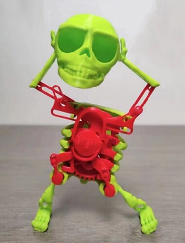 1 Stück DIY-Montage 3D-Druck Tanzender Totenkopf Tanzender Totenkopf Lustiges Spielzeug Halloween-Geschenk Sammlerstück Kreatives Spielzeug