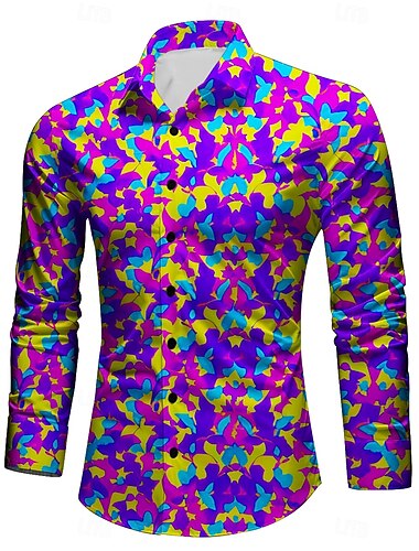  retro vintage retro vintage jaren 70 jaren 80 shirt hippie heren disco party casual dagelijks shirt