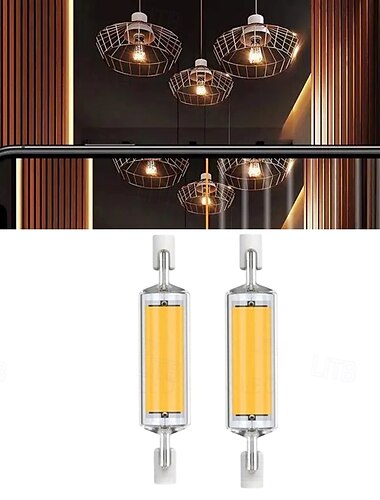  R7s-LED-Glühbirne, tief dimmbar, kein Flimmern, Glasröhre, Kolbenbirne, 78 mm, Hochleistungs-R7s-Maislampe, J78, Ersatz für Halogenlicht, 220 V, Lampenschirme