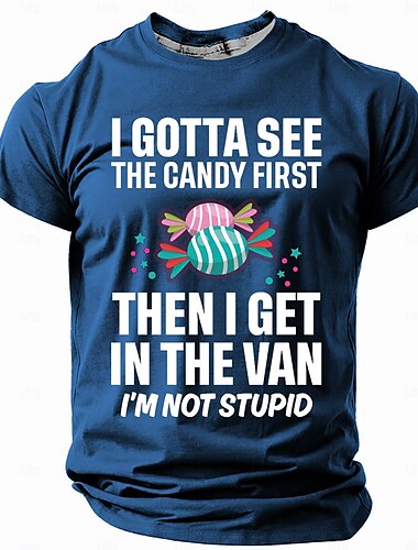  Voor heren Grappig jargon T-shirt Korte mouw T-shirt 3D-afdrukken Strakke ronde hals Overhemd Retro vintage Casual Street Style Buitensporten Feestdagen Uitgaan Zwart blauw Oranje Lente zomer Kleding