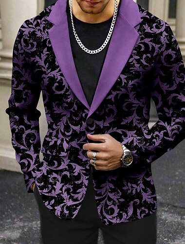  Geometrisch Geschäftlich Brautkleider schlicht Herren Mantel Blazer-Jacke warm halten Atmungsaktiv Komfortabel Partyabend Täglich Taste 3D-Druck Multi Pocket Regular Fit Herbst Winter Umlegekragen