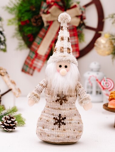  kreativ julenissefigur, snømanndekorasjon med juletema til hjemmeinnredning