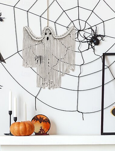  halloween koristelu roikkuvat ornamentit käsin kudottu valkoinen aave seinälle ripustettu festivaali kohtaus layout decorations