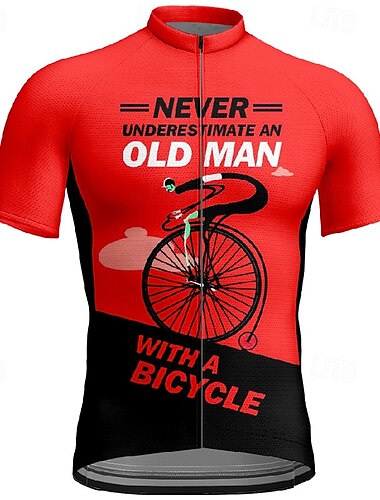  Męskie Koszulka rowerowa Krótki rękaw Rower Tee Tshirt Dżersej z 3 tylnymi kieszeniami Kolarstwo górskie Oddychający Szybkie wysychanie Anatomiczny kształt Odprowadzające wilgoć Różowy Czerwony