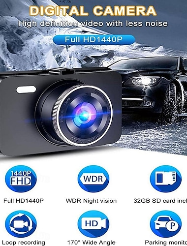  T675+ 1080p Neues Design / HD / mit Rückfahrkamera Auto dvr 170 Grad Weiter Winkel 3 Zoll IPS Autokamera mit Nachtsicht / G-Sensor / Parkmodus Auto-Recorder