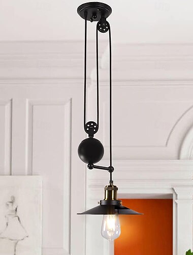  hanglamp 1/2/3 lichts katrol binnen eilandlamp verstelbare industriële vintage rustieke kroonluchter voor speelkamer 7ft/8ft/9ft tafels, vintage keukenlamp voor man cave, keuken, eetkamer, bar