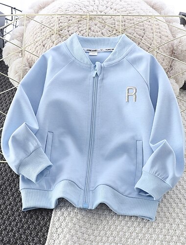  Jungen Mädchen 3D Buchstabe Mantel Oberbekleidung Langarm Frühling Herbst Streetwear Sport Basic Kinder 4-12 Jahre Urlaub Sport Täglich Normale Passform