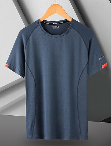 男性用 Tシャツ 半袖 クルーネック Tシャツ マッスルTシャツ 半袖シャツ アウトドア 速乾性 いい結果になる ソフト モイスチャーコントロール ポリエステル ダークグレー ブラック ホワイト ジム 登山 キャンプ / ハイキング / ケイビング