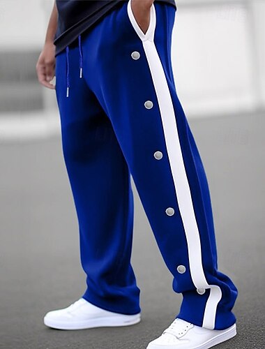  Voor heren Joggingbroeken Joggingbroek met wijde pijpen Jogger Broek Joggingbroek met rechte pijpen Trekkoord Elastische taille Zijknop Effen Comfort Ademend Buiten Dagelijks Uitgaan Modieus Casual