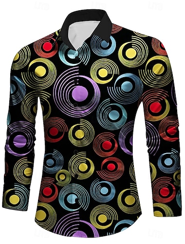  retro vintage retro vintage jaren 70 jaren 80 shirt hippie heren disco party casual dagelijks shirt