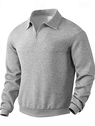  Per uomo Felpa Felpa con cerniera a un quarto Nero Bianco Blu marino Cachi Grigio chiaro mezza cerniera Liscio Sportivo Giornaliero Per eventi Streetwear Essenziale Informale Autunno inverno