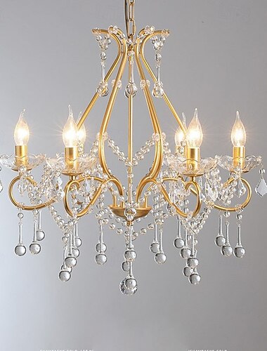  ثريا led بيضاء دافئة 6/8-light 60cm/80cm ثريا كريستال أوروبية فاخرة بتصميم فريد من نوعه فرنسية ريترو e12/e14 لغرفة النوم وغرفة الطعام 110-240 فولت