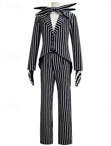  Der Albtraum vor Weihnachten Jack Skellington Cosplay Kostüm Festkleidung Cosplay Film Cosplay for Herren Erwachsene Halloween Karneval Veranstaltung / Fest Maskerade