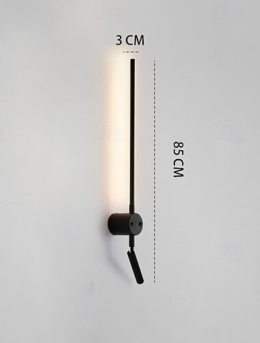  Modern Simple Linear Wall Lamp Long LED Wall Light Black Indoor Decor Wall Sconce for Bedroom Bedside Living Room Study Room Corridor Entryway Restaurant Night Light