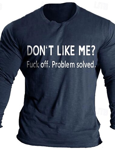  Lustig Brief drucken Schwarz Wein Dunkelblau T Shirt Herren Grafik 100% Baumwolle Hemd Sport Klassisch Hemd Langarm Bequemes T-Shirt Sommer Herbst Modedesigner-Kleidung S M L XL XXL