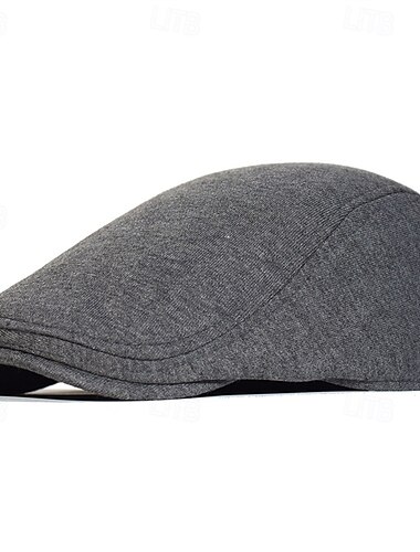  Herr Platt mössa Ascot hatt Newsboy hatt Svart Marinblå Bomull Mode Ledigt Gata Dagligen Slät Justerbara Solskyddskräm Andningsfunktion