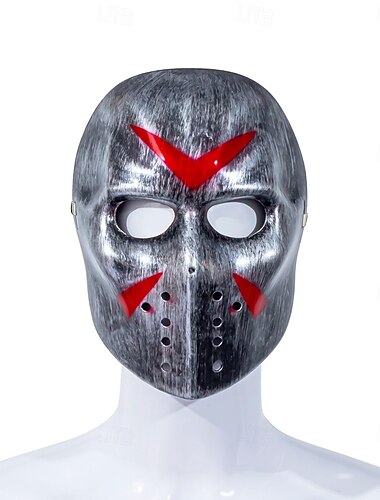  Blod Maske Hockey maske Voksne Herre Dame Skræmmende kostume Halloween Karneval Nemt karnevalskostume
