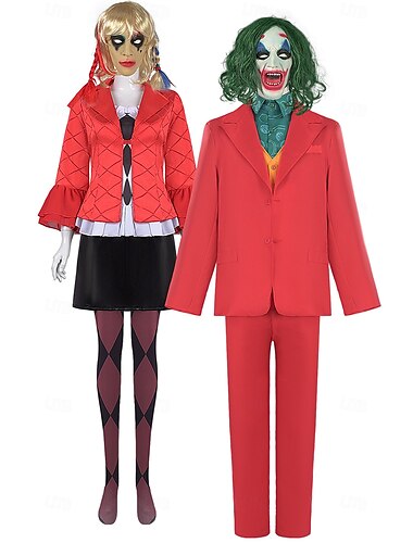  Paare Joker: Folie à deux Harley Quinn Joker Clown Halloween Gruppe Paarkostüme Herren Damen Film Cosplay Cosplay Halloween Karneval Maskerade Event / Party Maskerade