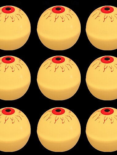  9 stk halloween-dekorasjoner øyeeplelys, enorme skrekkfestlys øyeeplet oppladbart batteridrevet stearinlys for halloween-fest led skremmende øyeepletdekorasjoner