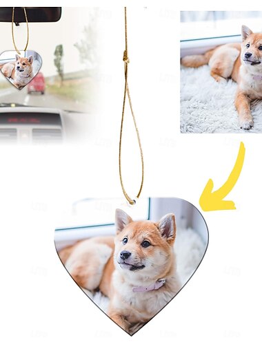  Gepersonaliseerd Foto Kerst Ornamenten Hart Acryl 2D Aangepaste Geschenken Hangend Pendant Kerstdecoratie Aangepast Spiegel Hangend Ornament met Foto