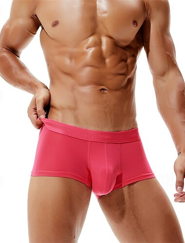  Herren 1 pc Unterwäsche Boxer Boxer-Shorts Polyester Atmungsaktiv Weich Komfortabel Glatt Mittlere Hüfthöhe Schwarz Hellgrün