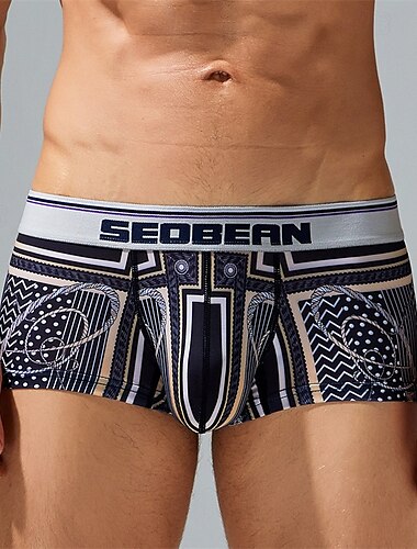  Per uomo 1 pc Boxer Poliestere Traspirante Morbido Comodo Color Block A vita medio-alta Nero Rosso
