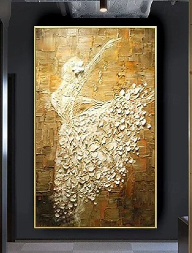  håndlavet danser maleri håndmalet ballert pige oliemaleri væg moderne abstrakt ballerina abstrakt lærred maleri farverig væg kunst ballet malerier boligindretning