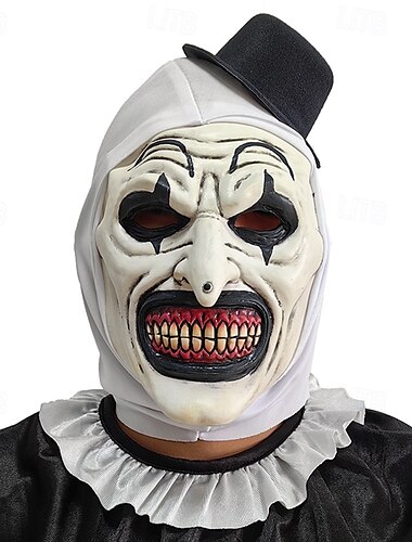  Halloween Kunst klovnen Maske Halloweentillbehör Voksne Herre Dame Unisex Skræk Skræmmende kostume Halloween Karneval Nemt karnevalskostume