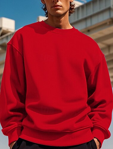  Herr Tröja Svart Vit Gul Rubinrött Marinblå Rund hals Slät Lappverk Sport & Utomhus Dagligen Helgdag Streetwear Grundläggande Ledigt Vår & Höst Kläder Pull Tröjor