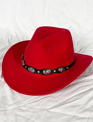  weißer Western Cowboyhut Damen Herren lockiger Cowboy Girl Fedora mit Leder Fedora Toca Toca Rider Hut