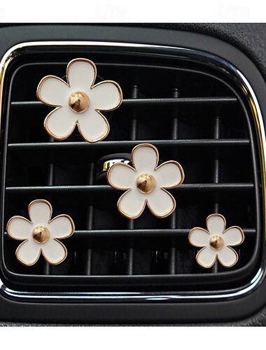  Kleine Chrysantheme Auto Parfüm Schmuck Legierung kleine Gänseblümchen fünfblättrige Blume Blumen Auto Air Vent Parfüm dekorative Clip