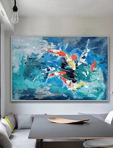  pictura koi mare lucrata manual arta de perete pictata manual pictura pesti koi arta koi colorata pictura koi arta perete pictura cutitului decor decor decor pictura animalelor pictura pestilor aurii