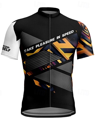  Herren Radtrikot fahrradbekleidung Fahrradtrikot Kurzarm Fahhrad T-Shirt Trikot mit 3 Gesäßtaschen MTB Mountain Atmungsaktiv Schnelltrocknend Anatomisches Design Schweißtransportierend Schwarz Gelb