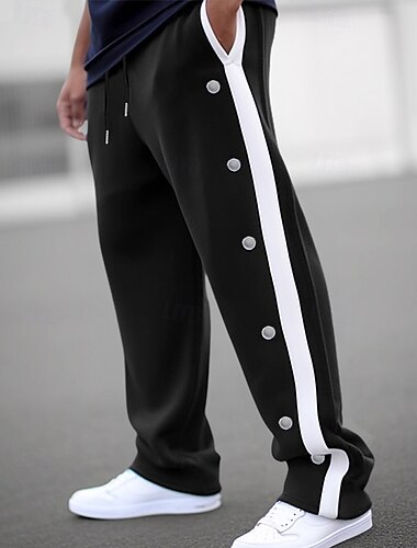  Herren Jogginghose Trainingshose Jogginghose mit weitem Bein Jogginghose Jogger Hose Hosen Jogginghose mit geradem Bein Kordelzug Elastische Taille Seitentaste Glatt Komfort Atmungsaktiv Outdoor