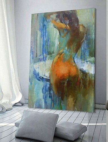  handgemaakte olieverf canvas kunst aan de muur decoratie figuur abstract meisje naakte rug voor huisdecoratie gerold frameloos ongerekt schilderij