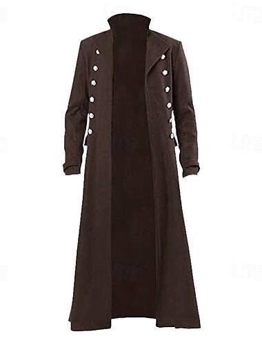  Retro Vintage Mittelalterlich Mantel Trenchcoat Ren Faire Pestdoktor Priester Einfarbig Herren Steampunk Halloween Karneval Maskerade Party / Abend Bühne Erwachsene Mantel