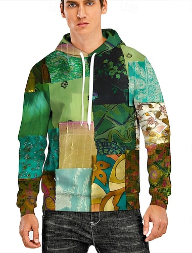  Hippie Kapuzenshirt Pullover 3D Pilz Retro-Jahrgang 1980er 1970er Königstag Für Herren Erwachsene Maskerade 3D-Druck Casual