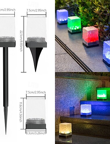  Solar-Außenbeleuchtung für Gartenterrasse, Dekoration aus Eisziegeln, vergrabene Lichter, Villa, Innenhof, Rasenbeleuchtung, wasserdicht, Balkon, 1/2 Stück