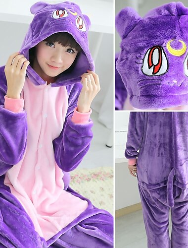  Dospělé Zvíře Kostým Onesie Komiks Kočka Overalová pyžama Kigurumi pyžamo Přívěšky Legrační kostým Pro Dámy a pánové Karneval Karikatura