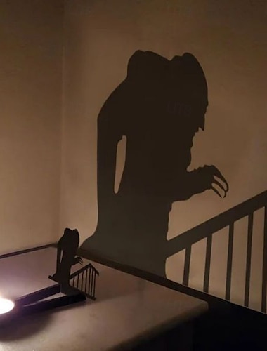  horror nosferatu kaarsenhouder, nosferatu kaars schaduwhorror metalen decoratie, waxinelicht schaduwwerper (alleen houder, exclusief kaarsen)