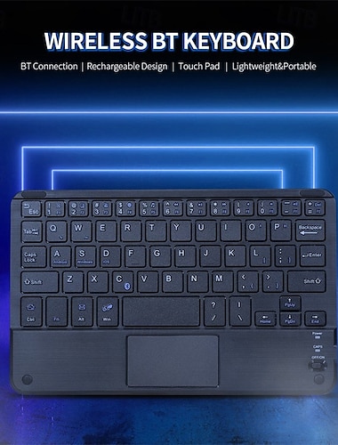  Clavier sans fil BT 3.0 59 touches mini clavier BT ultra-mince avec pavé tactile prenant en charge le système Android Windows iOS pour ordinateur portable, téléphone, tablette
