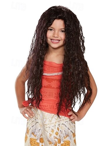 moana deluxe peruka dziecięca halloween cosplay party peruki
